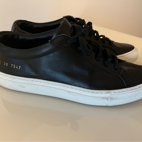 Common Projects Black Leather Sneakers - Picture 1 of 7